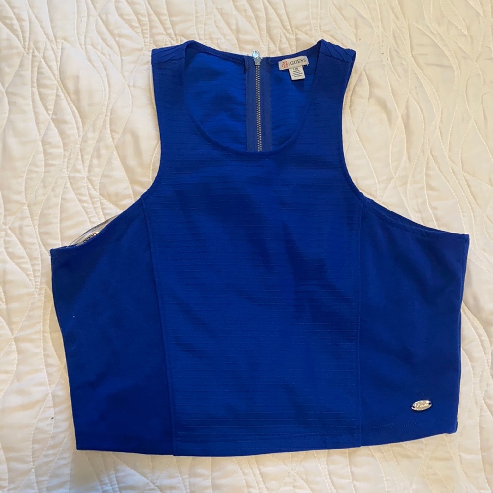 Guess Cobalt Blue Zipper Crop